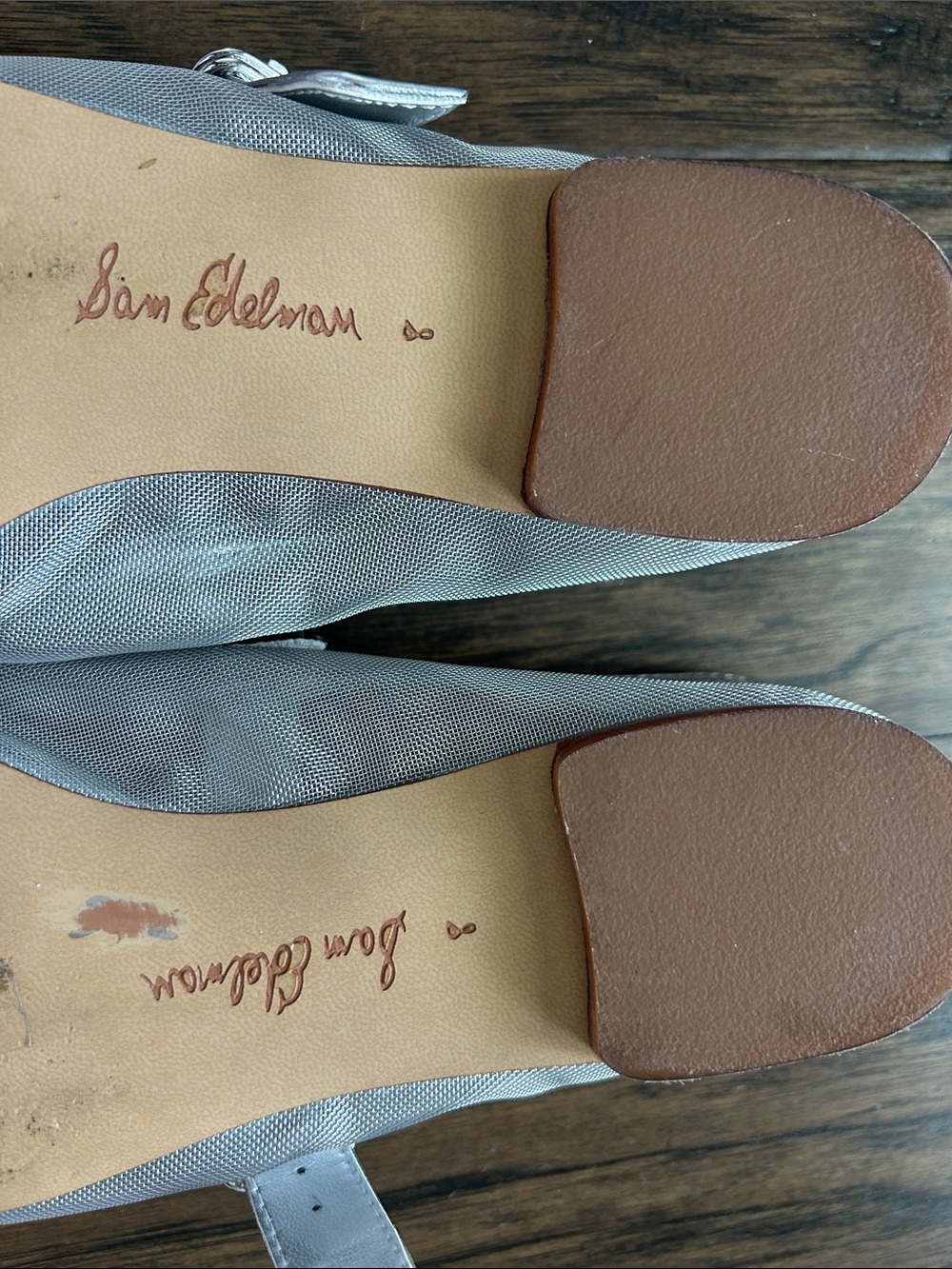 Sam Edelman Silver Mary Jane Flats with Square Toe - Picture 8 of 8